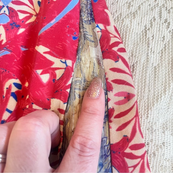 Anthropologie Hemant & Nandita Lourve metallic floral maxi skirt - Picture 10 of 12